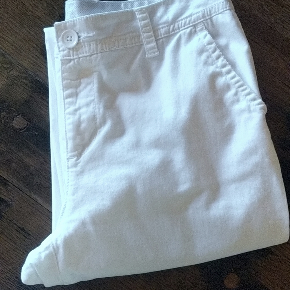Cropped White Chinos. Sz 6